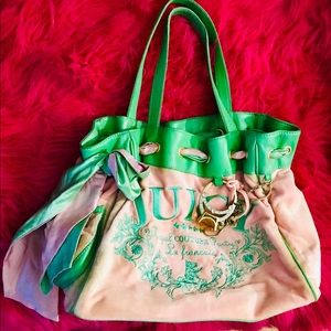 Pink and green daydreamer tote juicy couture